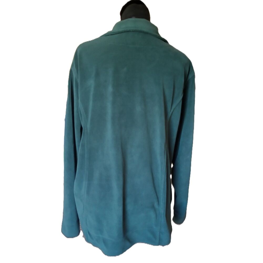 Harley Davidson Women's L Green Fleece Button Up Chamois Shirt Vtg - Picture 2 of 6